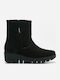 Leder Stiefeletten Damen Schwarz