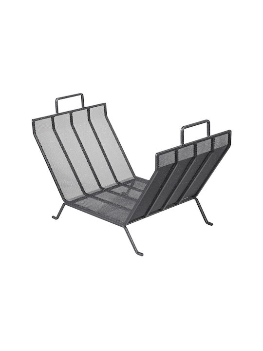 Viometal Metalic Coș Depozitare lemne 44x36x66cm Negru