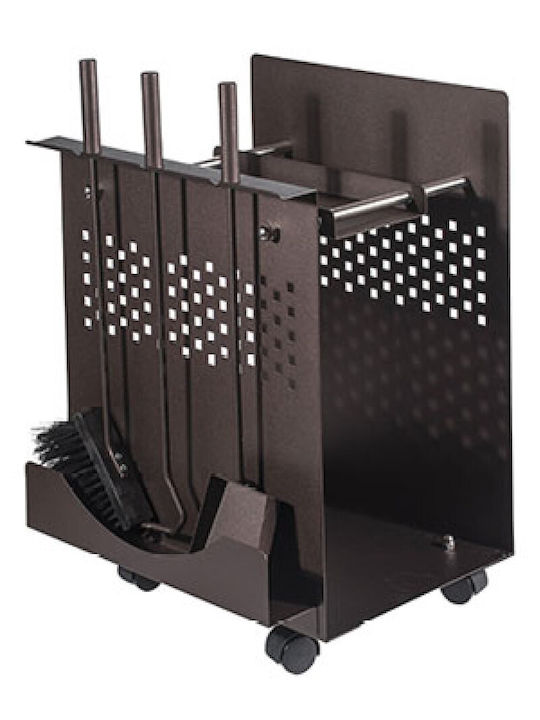 Viometal Μεταλλικό Τρόλεϊ Μεταφοράς Ξύλων 62x40x37cm Χάλκινο