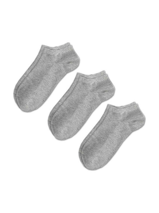 Q&Y Μονόχρωμες Κάλτσες Γκρι 3Pack