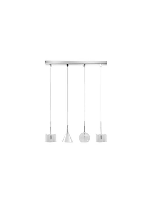 Luma Hängelampe Transparent Schiene für 4 Lampe...