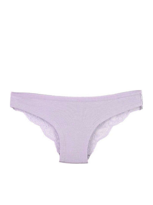 Femeie Slip cu Dantelă Lilac