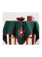 Nef-Nef Homeware Snowflake Christmas Tablecloth Fabric Green L100xW100cm.