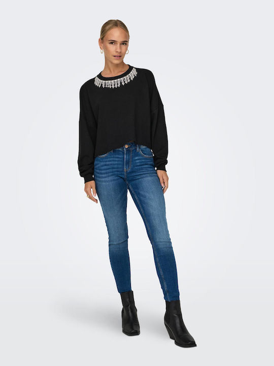 Only Women's Crop Top Long-sleeved Black 15304120