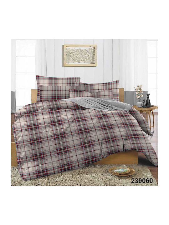 Marwa Sheet Sets Double Flannel 200x260cm. Red 4pcs