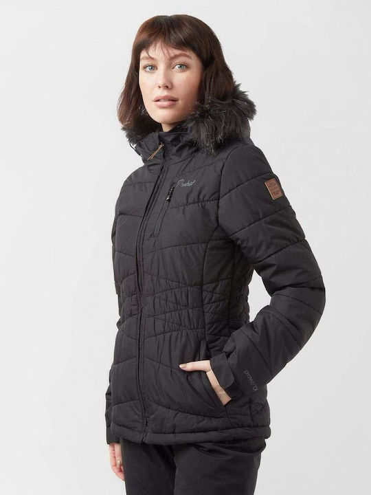 Κοντό Γυναικείο Puffer Μπουφάν για Χειμώνα Black