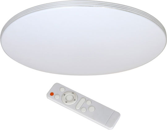 Eko Light Πλαφονιέρα Οροφής 55εκ. Λευκή με Ενσωματωμένο LED και Τηλεχειριστήριο