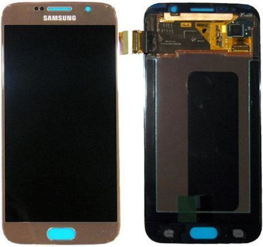 O ecran cu Mecanism Tactil pentru Galaxy S6 (Auriu)