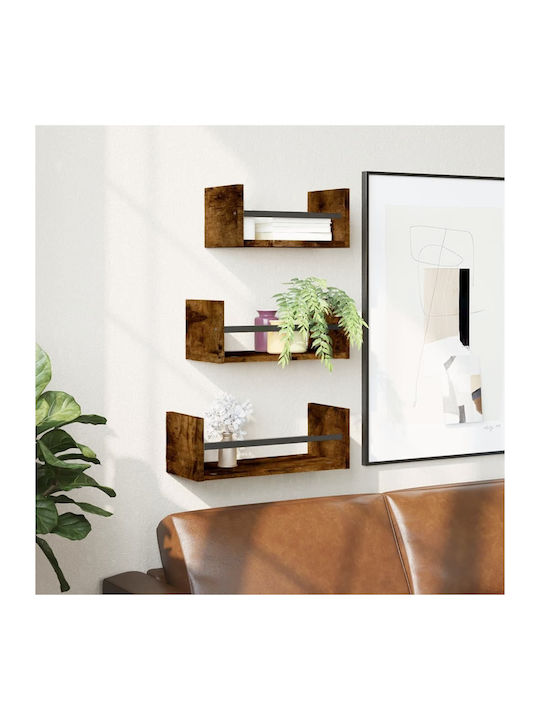 Shelves Wall Smoky Oak 3pcs 40x16x14cm