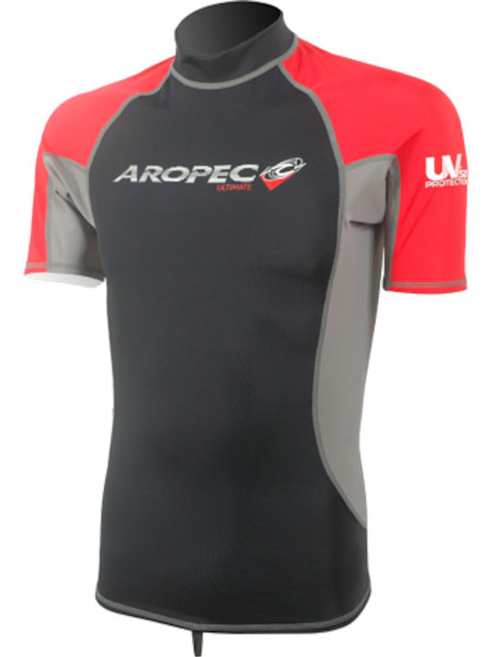 Aropec Bărbați Mâneci scurte Tricou de protecție solară Negru