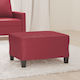 Burgundy Artificial Leather Footstool Upholstered 70x55x41cm