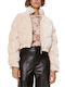 Guess Women's Short Puffer Jacket for Winter pearl oyster