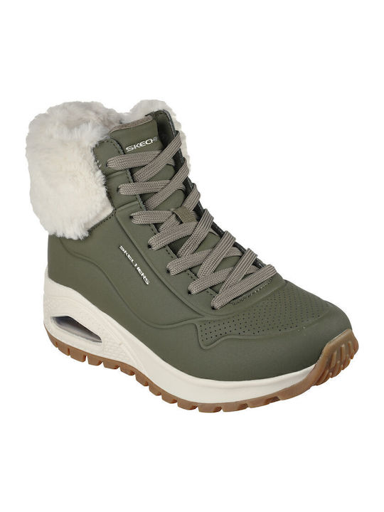 Skechers Winter Uno Rugged Ghete dama Κaki 167274-OLV | Skroutz