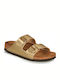 Birkenstock Classic Arizona Damen Flache Sandalen in Gold Farbe Schmal Passform