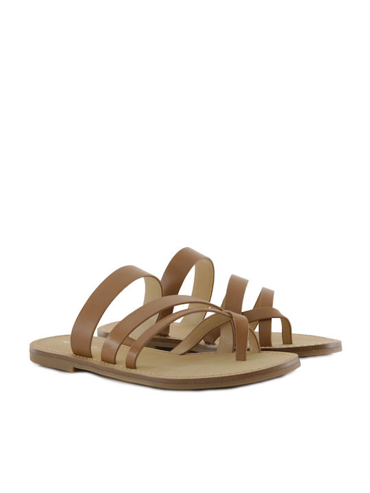 Nine West Leder Damen Flache Sandalen in Braun Farbe