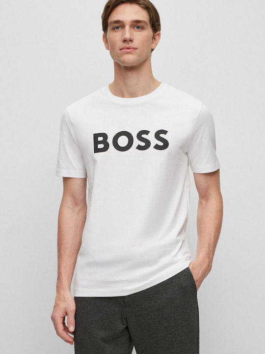 Hugo Boss Herren T-Shirt Kurzarm Weiß