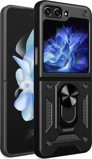 Hurtel Hybrid 360 Full Cover Tempered Glass Μαύρο (Galaxy Z Flip)