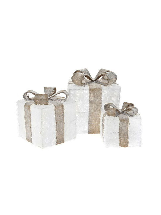 Vintage Lovers Christmas Metal Figure Box White 3pcs