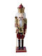 Kaemingk Wooden Christmas Nutcracker 38cm Burgundy