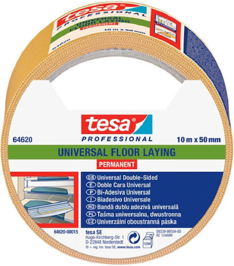Tesa Self-Adhesive Double-Sided Tape White 50mmx10m 1pcs