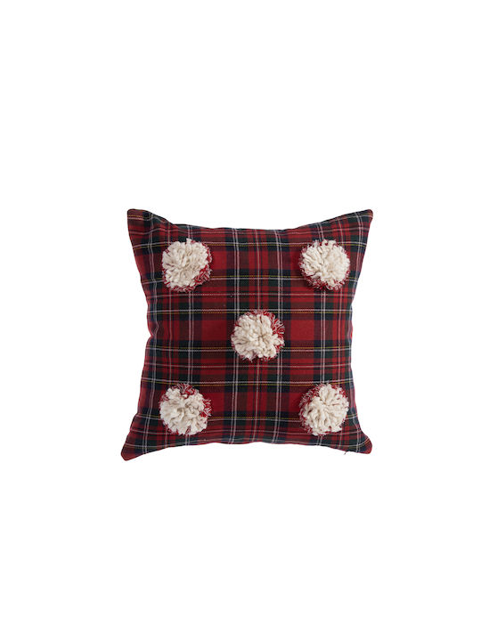 Nef-Nef Homeware Weihnachtsdekoratives Kissen Platz Rot 45x45cm