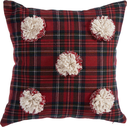 Nef-Nef Homeware Χριστουγεννιάτικο Διακοσμητικό Μαξιλάρι Τετράγωνο Κόκκινο 45x45εκ.