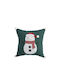 Nef-Nef Homeware Weihnachtsdekoratives Kissen Happy Snowman Platz Grün 45x45cm