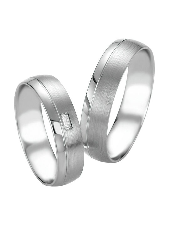 Wedding bands in platinum 950 degrees with diamond, breuning 9056-9057