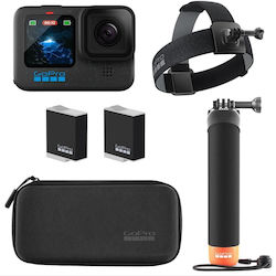 GoPro Hero12 + Accessories Bundle Action Camera 5K Υποβρύχια Μαύρη με Οθόνη