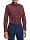 Calvin Klein Men's Shirt Long Sleeve Cotton Bordeaux.