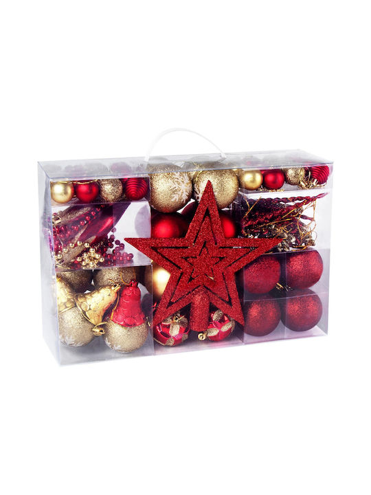 Weihnachtshänger Kugel Ornament Plastik Bunt Set 100Stück