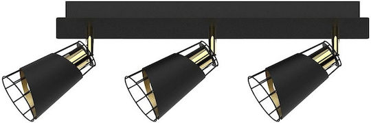Eko Light Dreifach Spot mit Fassung E14 in Schwarz Farbe