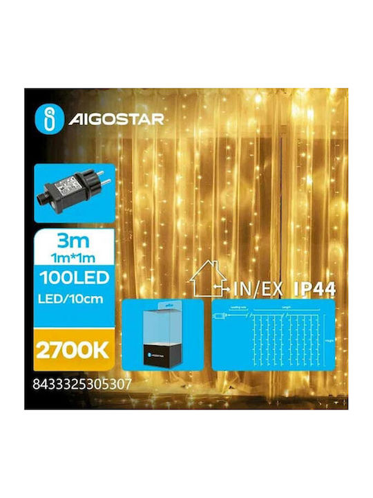 100 Lichterketten LED 3m. x 100cm Warmes Weiß Typ Vorhang 1Stück