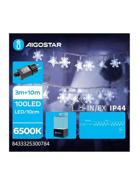 100 Lights LED 13m. Cold White in String 1pcs