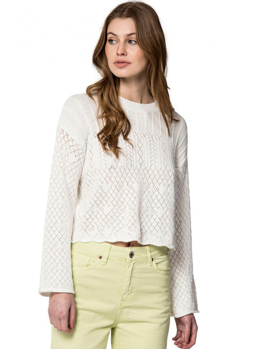 Matis Fashion Women's Long Sleeve Crop Sweater Beige