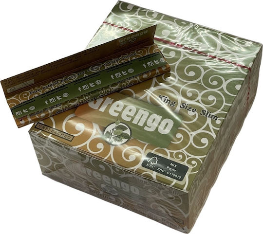 GreenGo Χαρτάκια Στριφτού Τσιγάρου Slim King Size 33 φύλλα 50τμχ