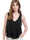Matis Fashion Women's Crop Top with Straps Black