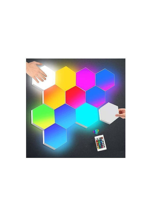 Διακοσμητικό Φωτιστικό με Φωτισμό RGB Hexagon LED Μπαταρίας