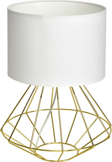 Eko Light Metal Lampă de masă pentru Soclu E27 cu Abajur Alb și Bază