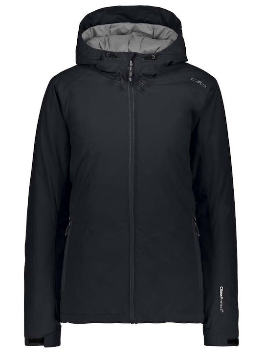 Kurzes Damen Puffer Jacke Wasserdicht und Winddicht Grau