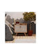 Bedside Table Paju Wooden Beige 55x50x55cm
