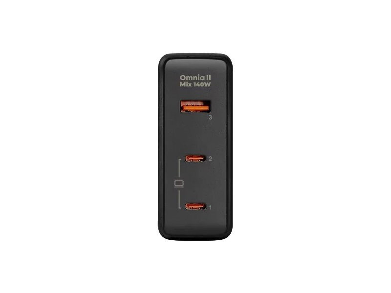 Wall charger Aukey PA-B7O, 1xUSB-A, 2xUSB-C, 140W GaN (black)
