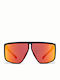 Mykita Unisex Sunglasses with Black Plastic Frame and Red Mirror Lens