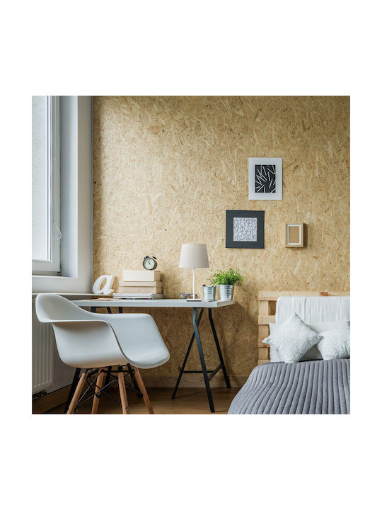 Veis Fabric Table Lamp for Socket E14 with Beige Shade and White Base