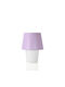 Veis Glass Table Lamp for Socket E14 with Lilac Shade and White Base