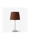 Veis Metal Table Lamp for Socket E14 with Brown Shade and Silver Base