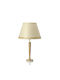 Veis Wood Table Lamp for Socket E27 with Beige Shade and Base