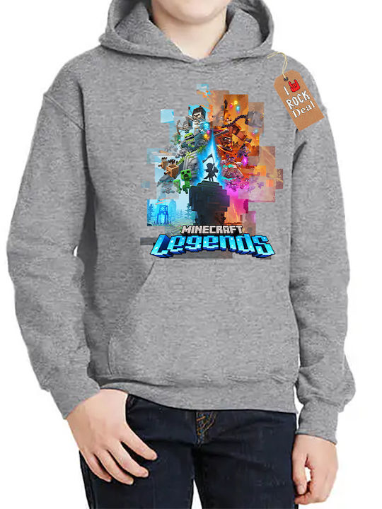 Rock Deal Bluză Cu Glugă Și Buzunare Gri Minecraft