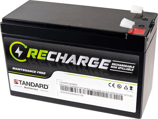 Standard Recharge Μπαταρία UPS με Χωρητικότητα 9Ah και Τάση 12V 1τμχ