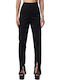 Women's High-waisted Fabric Trousers Slim Fit Black